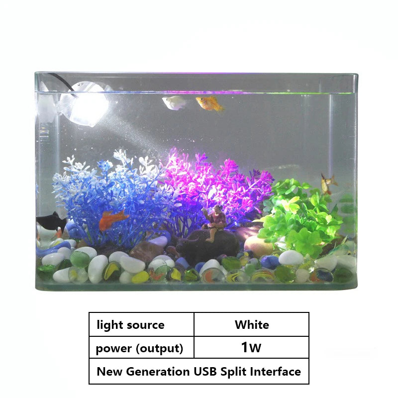 LED Aquarium Spotlight Saving Power But High Brightness Seven Gradient Night Light Various Angles Exposure USB Waterproof Diving