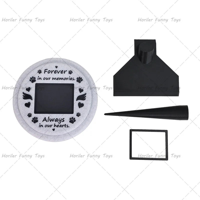 Paw Printing Pet Memorial Plaque 3D Printed Pet Tombstone Simulation Memorial Stone Dog Cat Photo Frame Pet Remembrance Gift