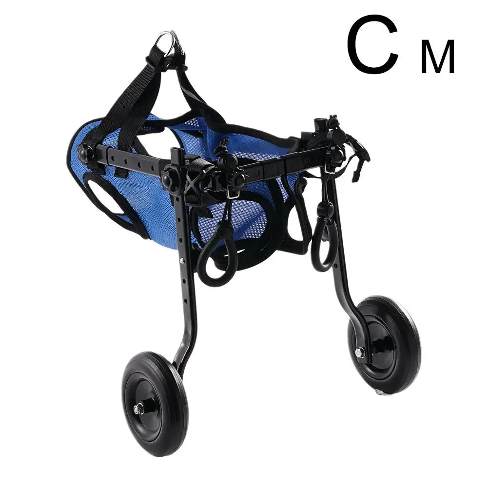 1Pcs Pet Wheelchair Cart Adjustable Pet Cat Dog Rehabilitation Walking Wheels Aids Mobility Assistance Light Pet Walk Tools