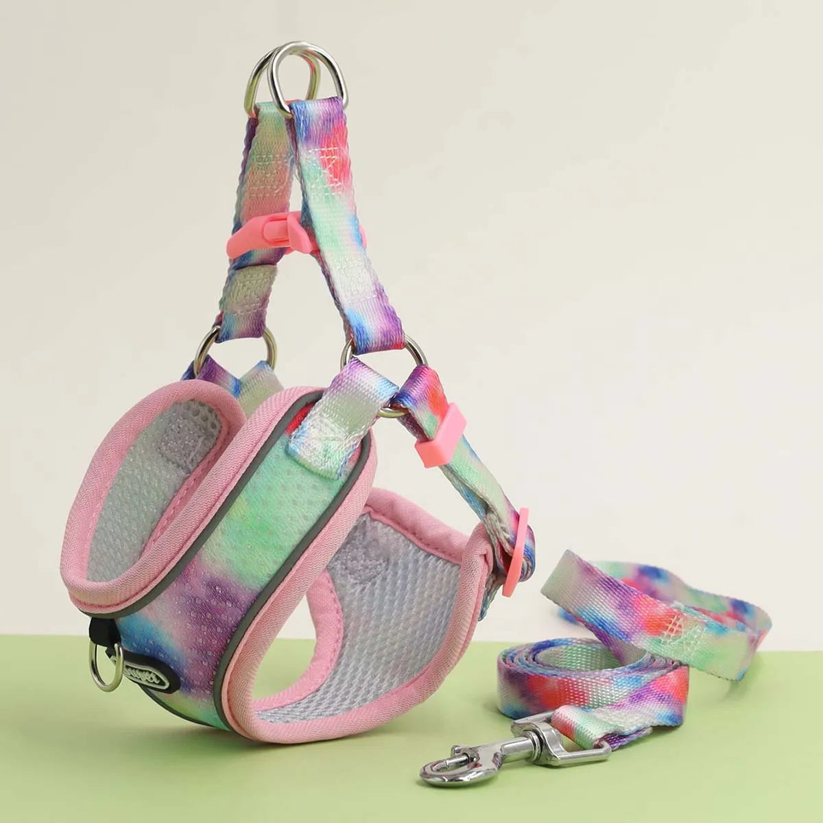 One Dog Harness and Leash Set - Comfort Adjustable - Escape Prevention Pet Leash Vest - For Small to Medium Dogs