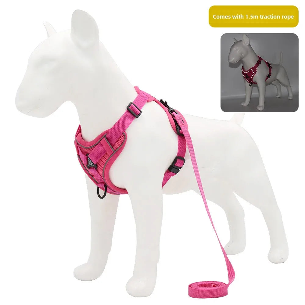 Fashion Reflective Cat Harness and Leash Sets Breathable Mesh Pet Harnesses for Small Dogs Cats Kitten Accessories Collier Chat