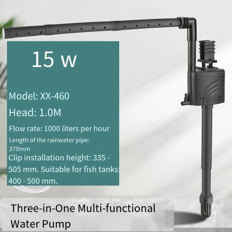 3-in-1 Fish Tank Submersible Pump Top Filter Universal Matching Pump Built-in Pump Oxygenated Circulation Fish Tank Filter