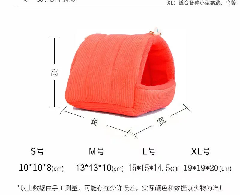 Cute Winter Warm Bird Cage Parrot Cotton Nest Budgie for Hammock Hut Tent Bed Hanging Cave Pet Products Bird Cage Accessories