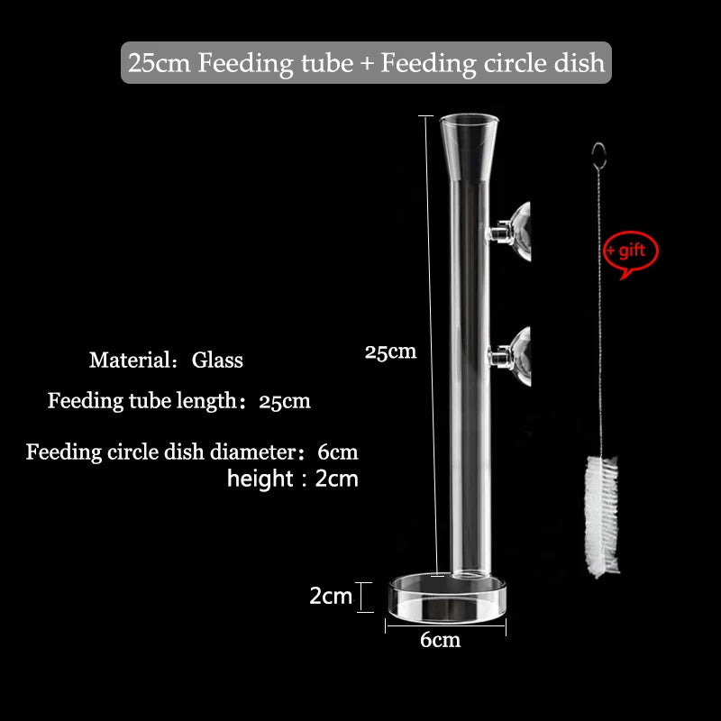 Glass Aquarium Feeder Tube Dish Transparent Fish Tank Shrimp Snail Food Feeder Bowl Aquarium Feeding Accessories Shrimp Feeding