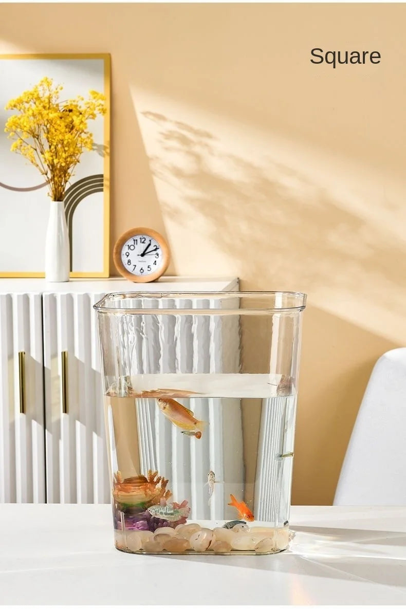 PET Aquarium Box Plastics Ultra-white Organic Glass Explosion-proof Fish Tank Tabletop Small Ecological Water Tank