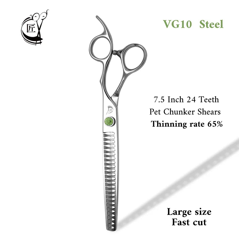 Crane 8 Inch Professional Pet Scissors Set Dog Grooming Scissor VG10 Steel Kit High-end Straight Curved Chunker Thinning Shears
