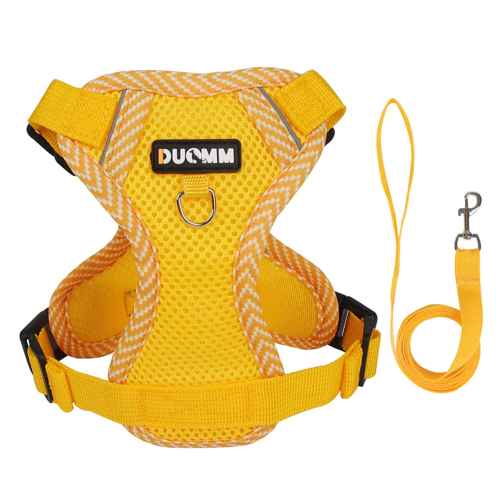 Fashion Reflective Cat Harness and Leash Sets Breathable Mesh Pet Harnesses for Small Dogs Cats Kitten Accessories Collier Chat