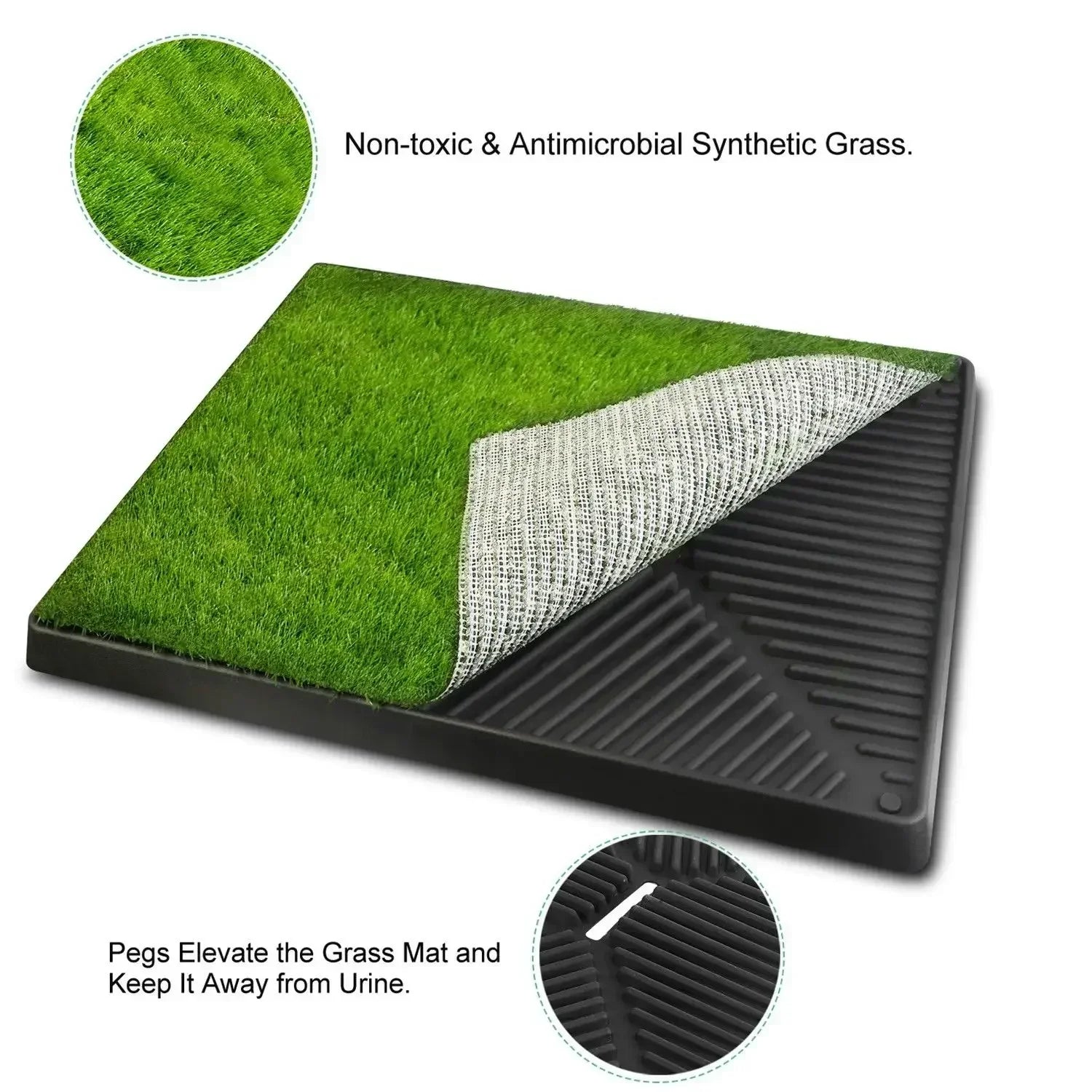 Pet Dog Toilet Portable Dog Potty Pan Anti-Splash 3 Layer Synthetic Grass Mesh Tray Toilet Puppy Kitten Urine Cleaning Tool