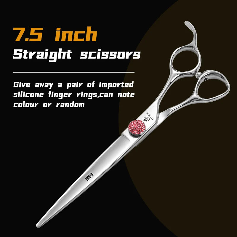 Fenice 6.5/7.0 inch High-end JP440C Alloy Steel Diamond Screw Grooming for Dogs Scissors Shears Kit for Dog Groomers