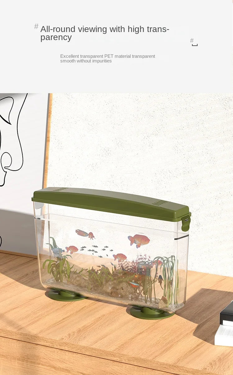 PET Aquariums Shrimp Cover Small Fish Shrimps Turtle Tank Insect Specialized Container Mini Portable Ecosystem Watertank