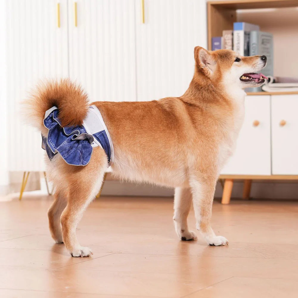 Reusable Female Dog Diapers Washable Premium Doggie Diaper for Girls Dogs Highly Absorbent Dog Shorts for Pet Heat Incontinence