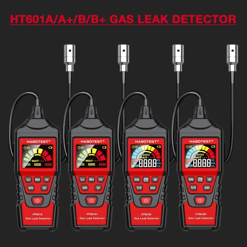 HABOTEST HT601A HT601B Gas Leak Detector 0-1000PPM Sound & Screen Alarm Combustible Flammable Natural Methane Gas Detector