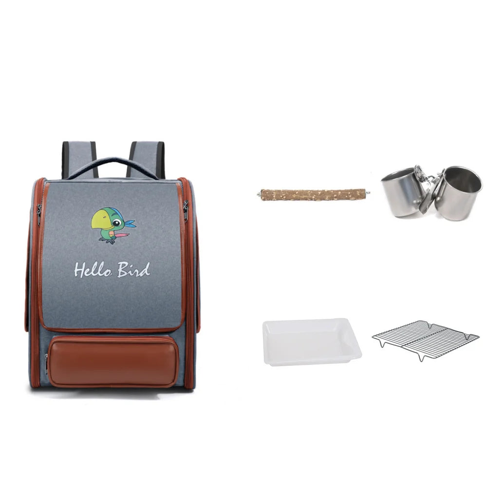 Portable Bird Carrier Bird Backpack Bag with Perch and Tray for Parrots Parakeets Cockatiels Pets Travel Large space Bird Cage