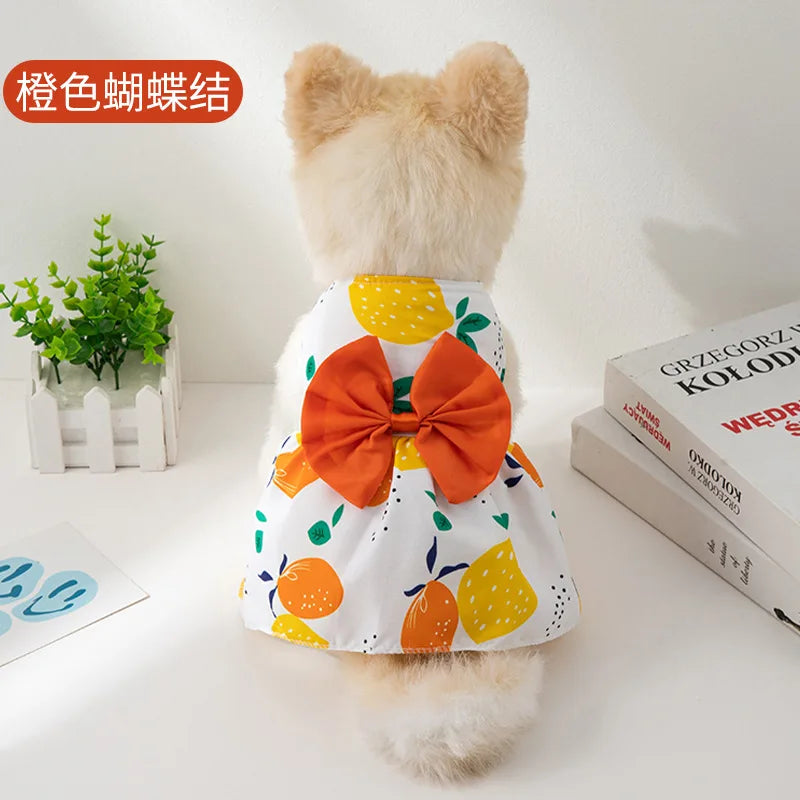 Small Dog Flower Princess Dress Kitty Teddy New Pet Clothes Cute Dog Skirt Summer Thin Pet Accessories Chihuahua Apparel