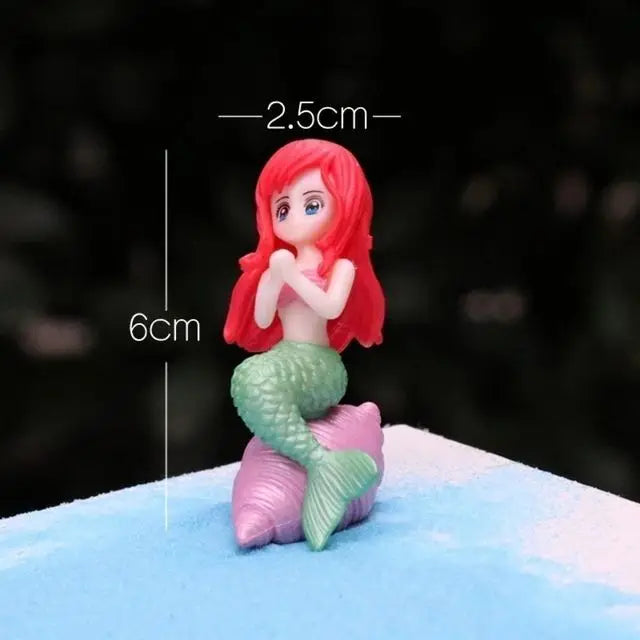 Aquarium Decoration Plastic Fish Tank Little Mermaid Ornament Miniature Figurines DIY Cake Decor Desk Craft Accessories