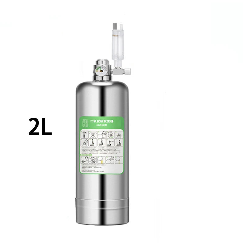 ZRDR Aquarium CO2 Generator Bubble Counter Electromagnetic Valve Steel Cylinder Raw Material Reaction Water Grass CO2 Generator