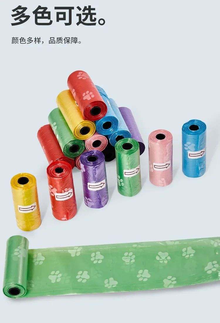 Litter Outdoor Home Clean Pet Poop Bag Solid Color Printed Pet Garbage Bag Clean Poop Bag Dog Walking Portable Poop Bag For Dogs