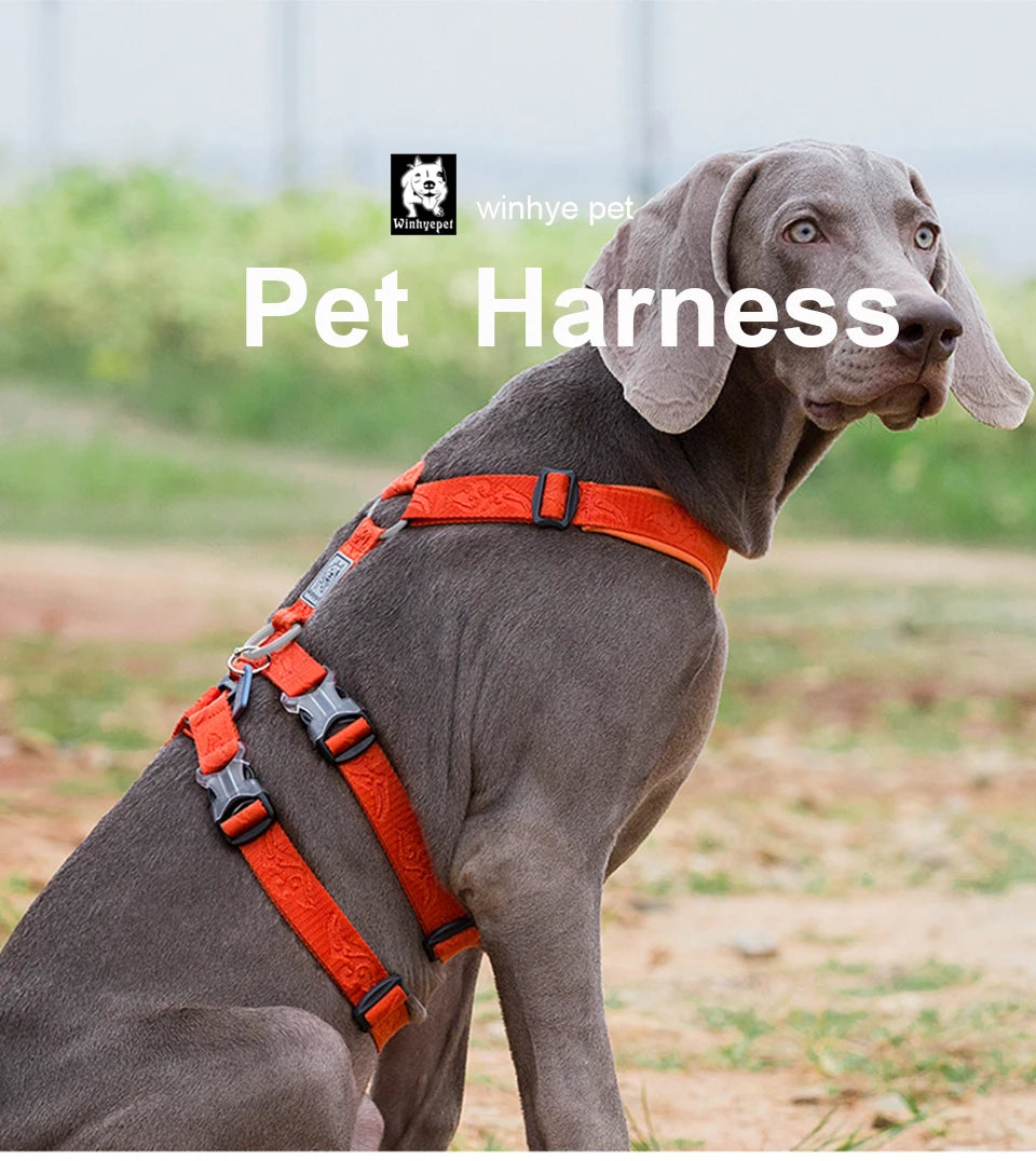 Winhyepet Dog Harness Pet Strap Adjustable Vest Triple Anti-escape Traveling Walking Pet Accessories For Small Meduim Large Dogs