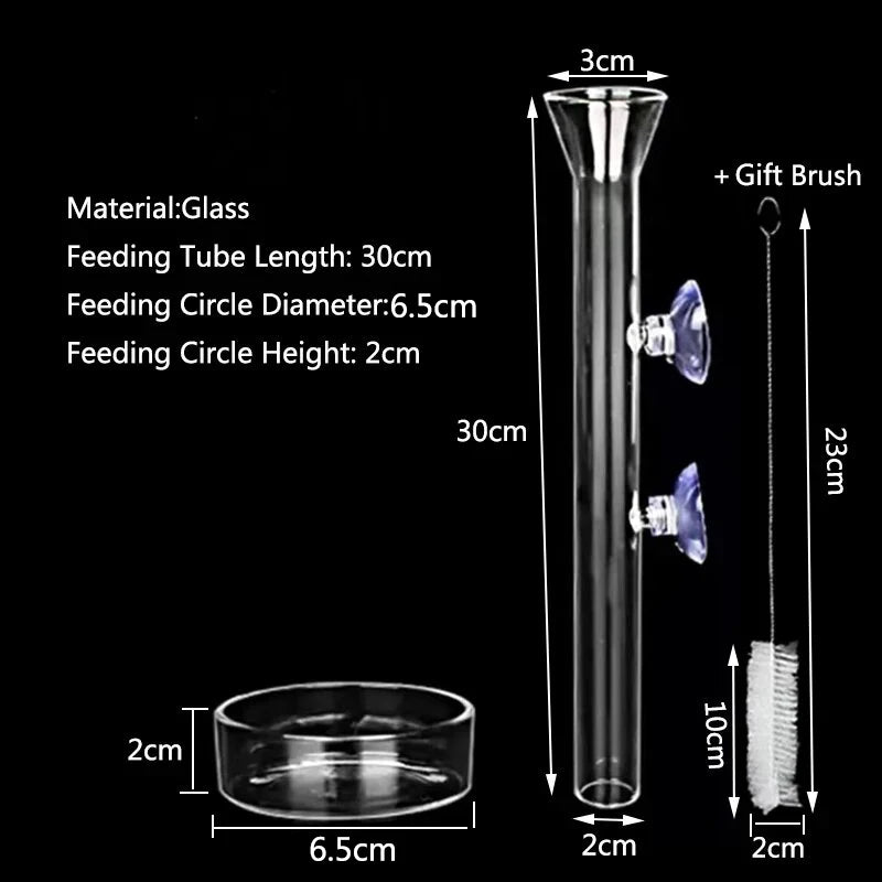 Glass Aquarium Feeder Tube Dish Transparent Fish Tank Shrimp Snail Food Feeder Bowl Aquarium Feeding Accessories Shrimp Feeders