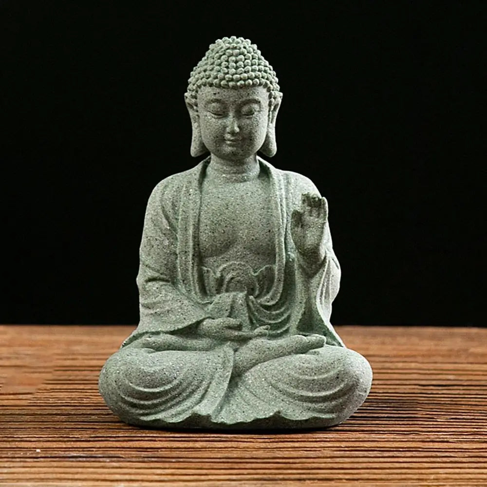 Sandstone Buddha Fish Tank Decoration Meditation Buddha Craft Buddha Zen Sculpture Micro Landscape Fish Tank Statue