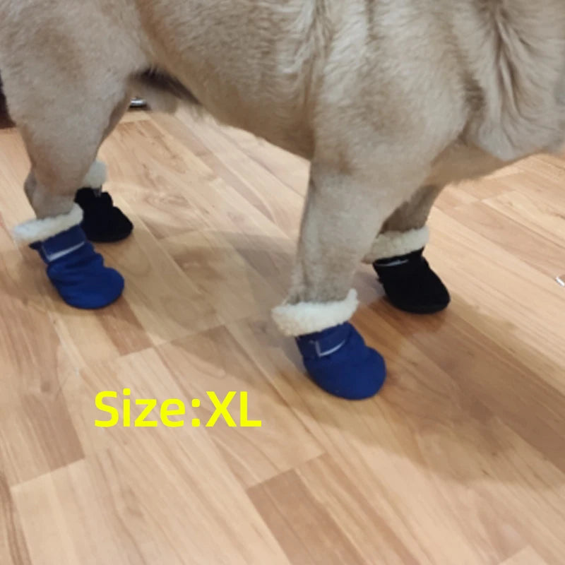 4pcs Winter Dog Shoes Waterproof Shoes For Medium Dogs Winter Boots For Small Dogs Warm Chihuahua Teeth Puppy Socks Yorkshire