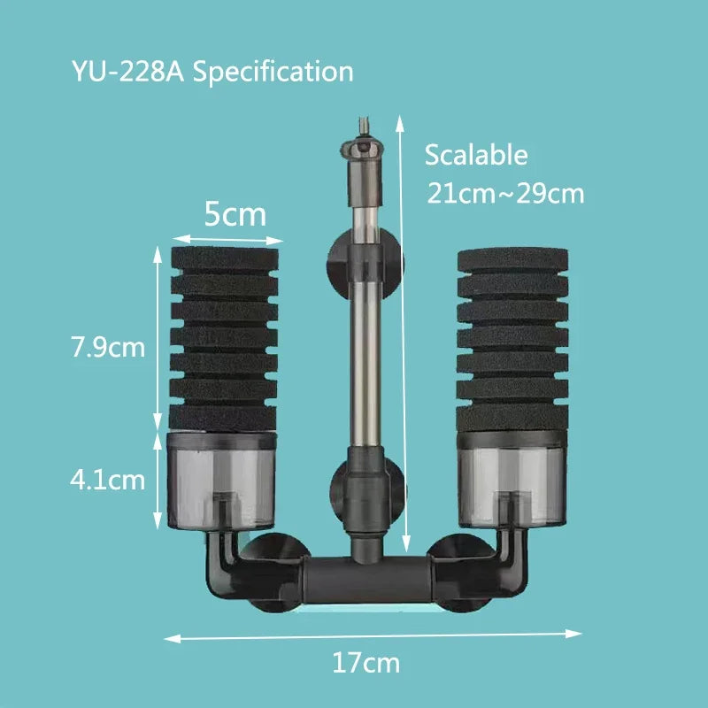 Black Aquarium Filter for Aquarium Fish Tank Air Pump Skimmer Biochemical Sponge Filter Aquarium Bio Filters Filtro Aquario