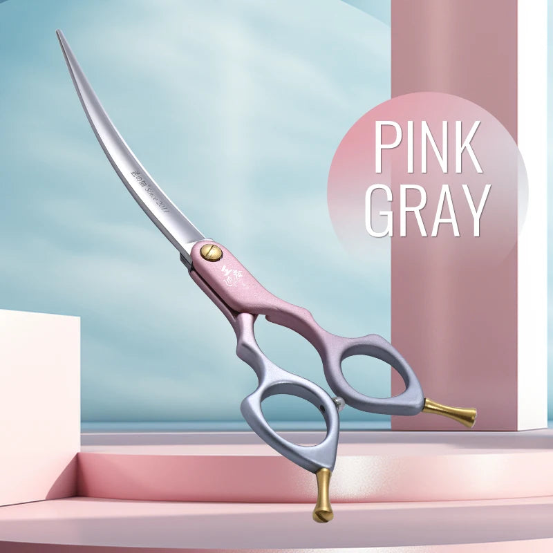 Fenice Professional JP VG10 Right&Left Hand 6.5Inch Curved 35° Grooming Scissors Pet Scissor for Dogs Self Grinding Scissors