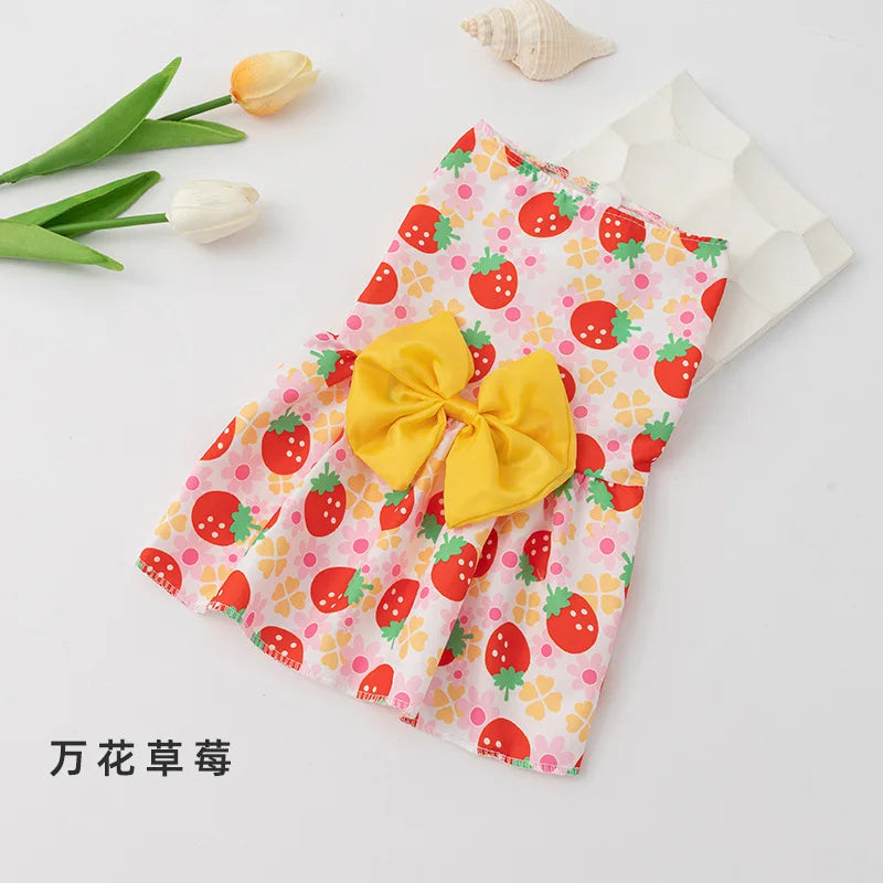 Small Dog Flower Princess Dress Kitty Teddy New Pet Clothes Cute Dog Skirt Summer Thin Pet Accessories Chihuahua Apparel