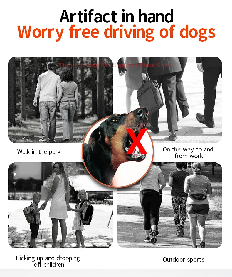 New portable outdoor dog repellent, high-power intelligent cat repellent, anti barking ultrasonic dog repellent with flashlight