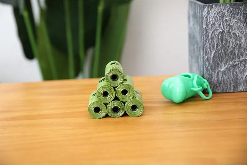 Biodegradable Pet Waste Bags Thickened Portable Printed Dog Poop Bags Eco-friendly Outdoor Pet Poop Pickup Bags with Organizer