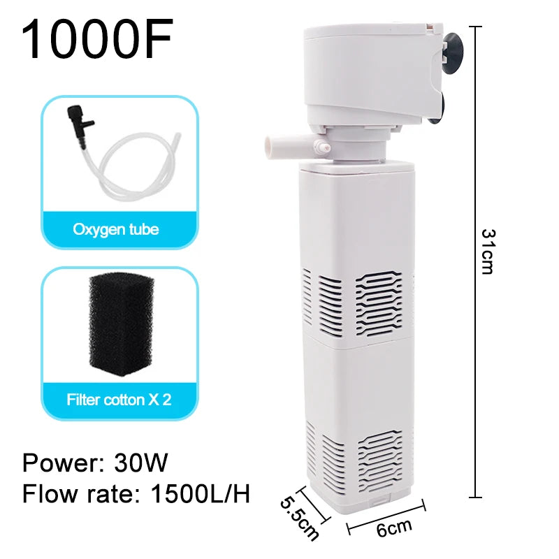 Aquarium Filter Pump Fish Tank Submersible Silent Air Oxygen Aerator Water Change Pump Aquarium Air Pump Wave Maker 220v