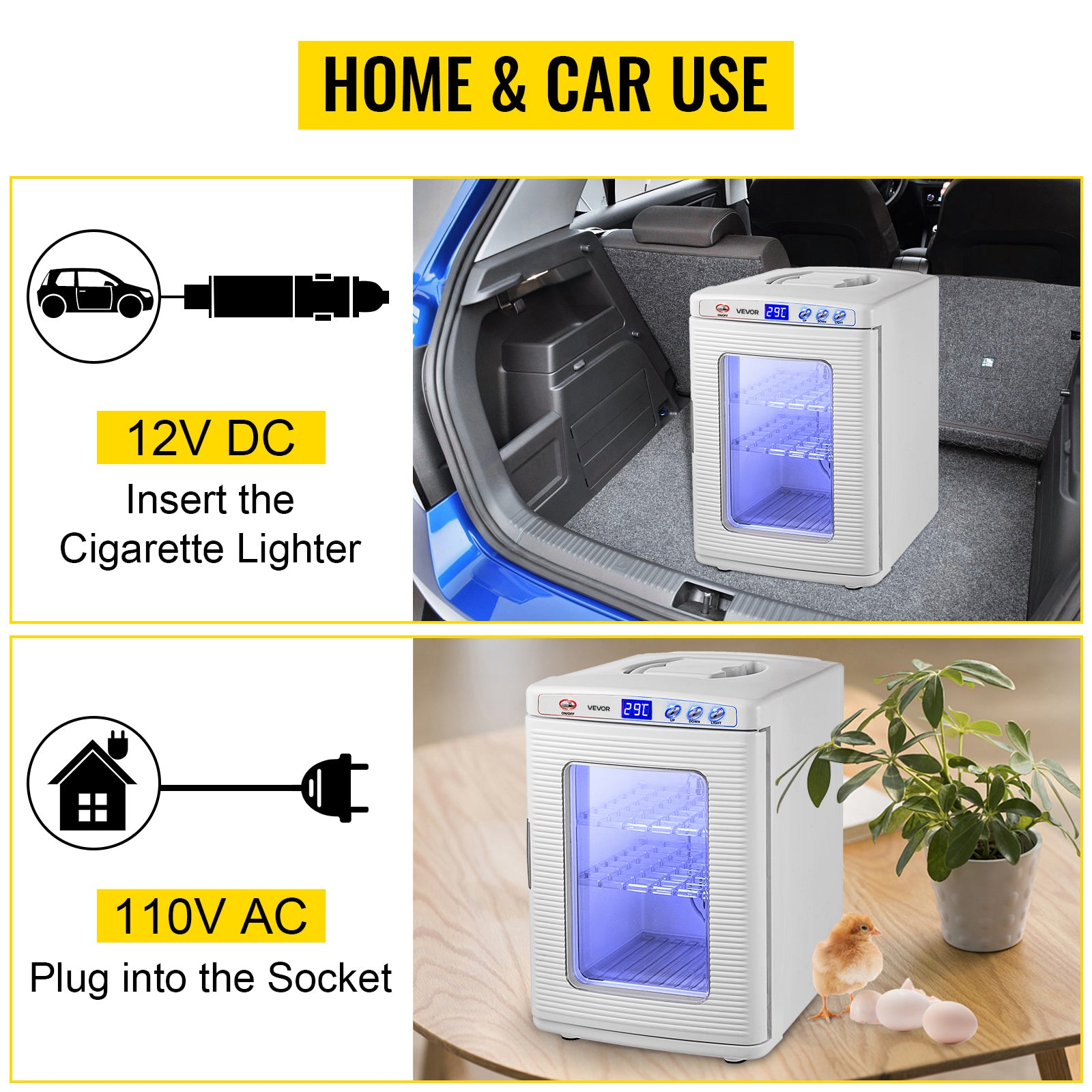 SucceBuy 25L Reptile Incubator Scientific Lab Automatic Incubator Egg Breeding Hatchery Work for Thermostats Snakes and Turtles
